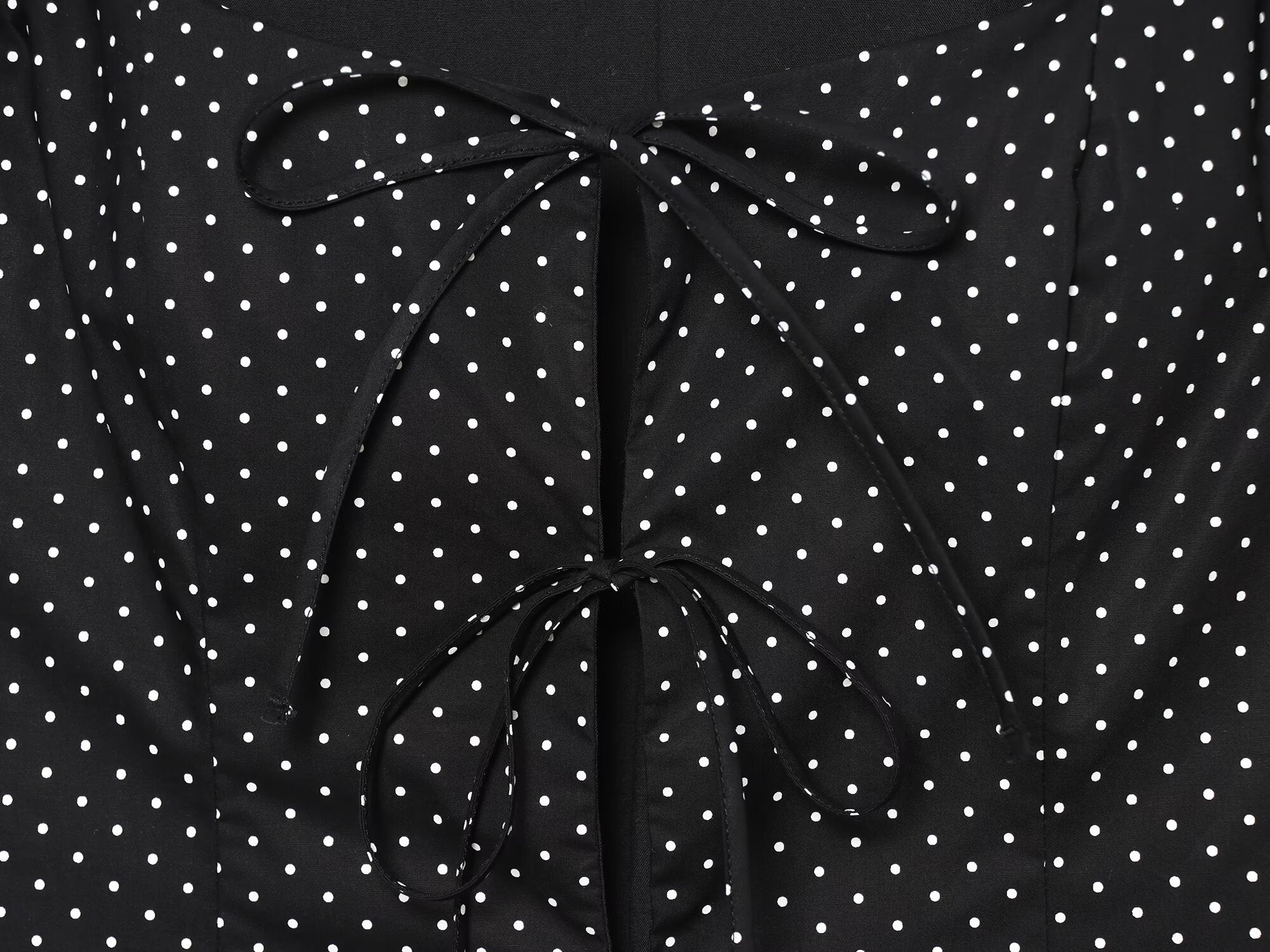 Women's bow decoration polka dot poplin shirt