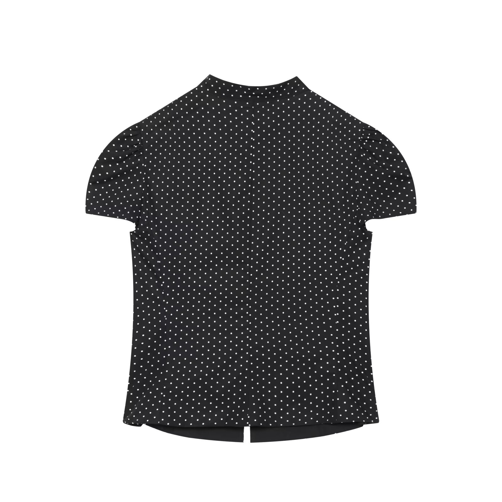 Women's bow decoration polka dot poplin shirt