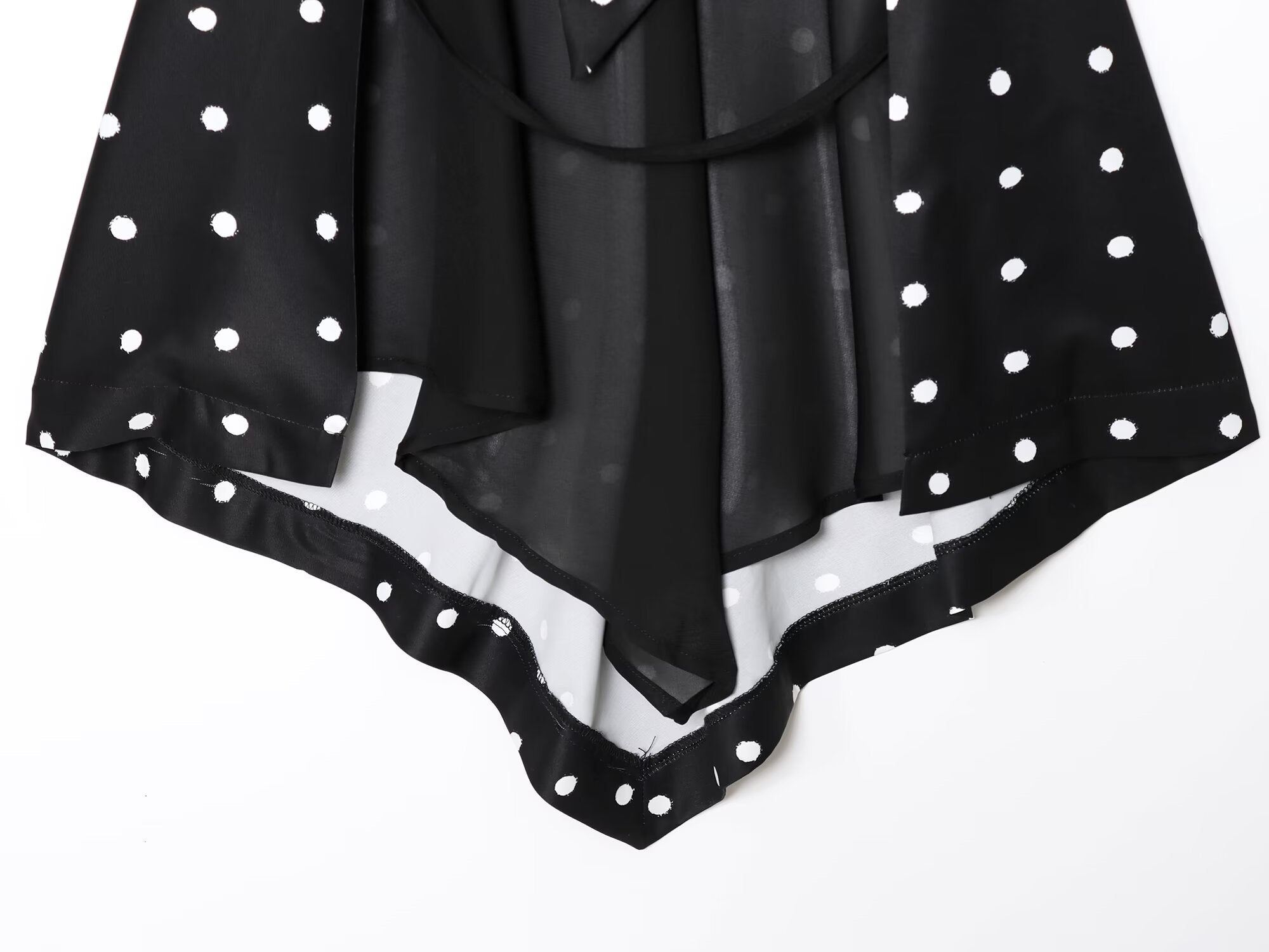 Women's summer polka dot hanging neck top