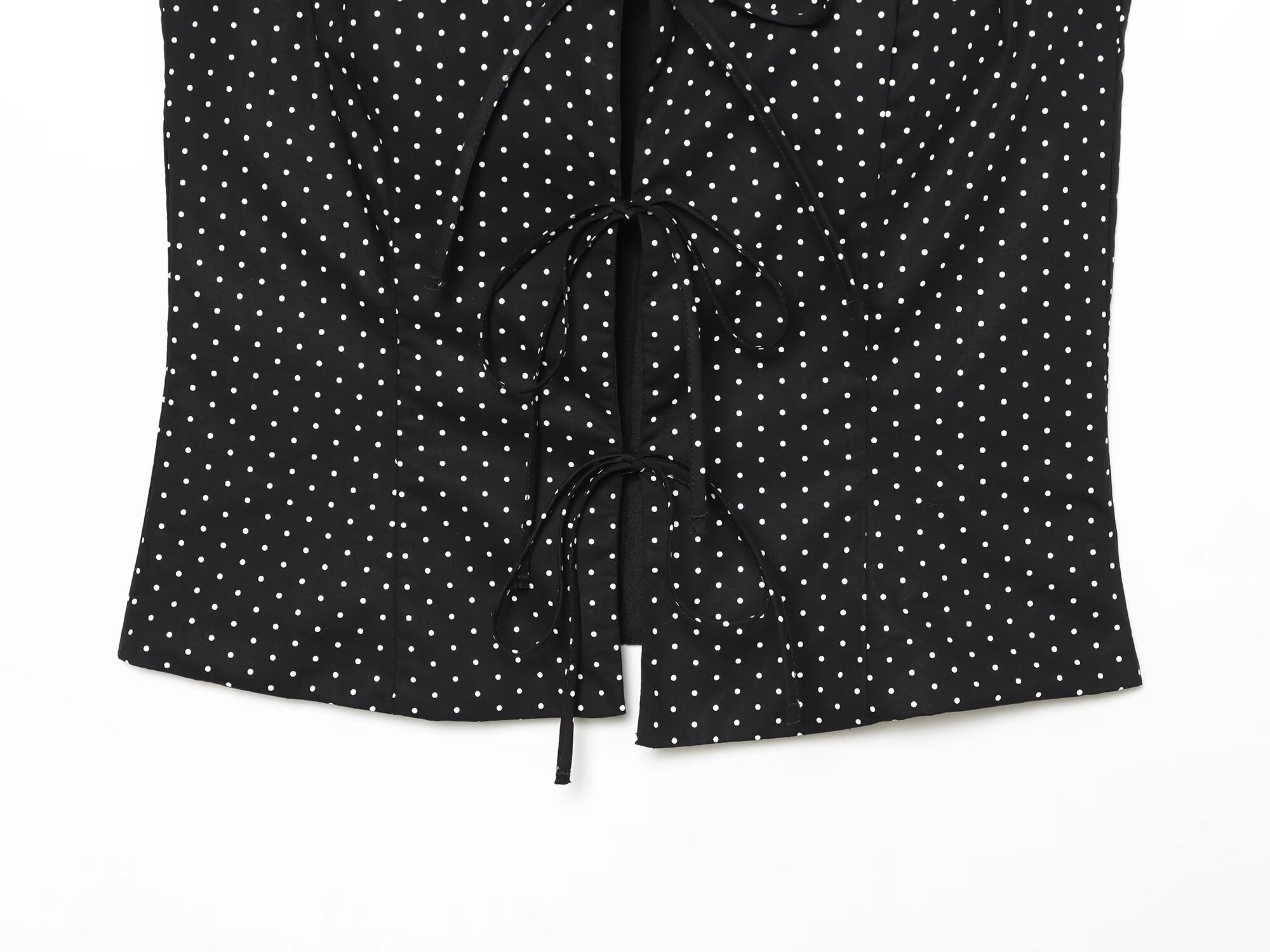 Women's bow decoration polka dot poplin shirt