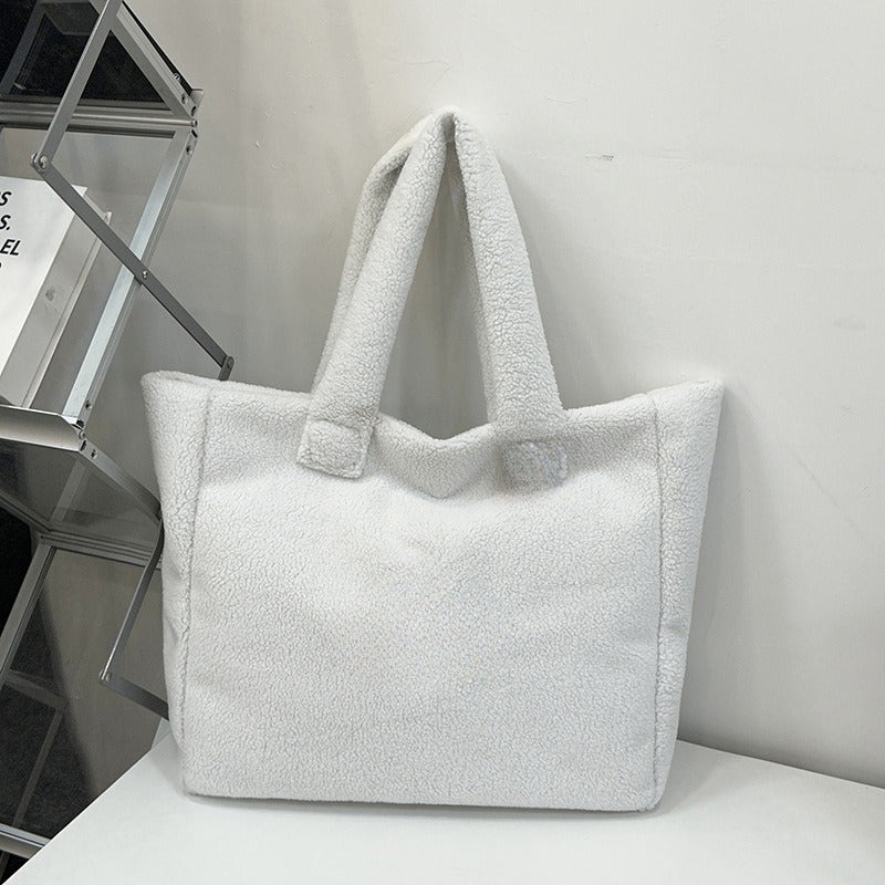 #645 Women's new fashion large-capacity lambswool bag