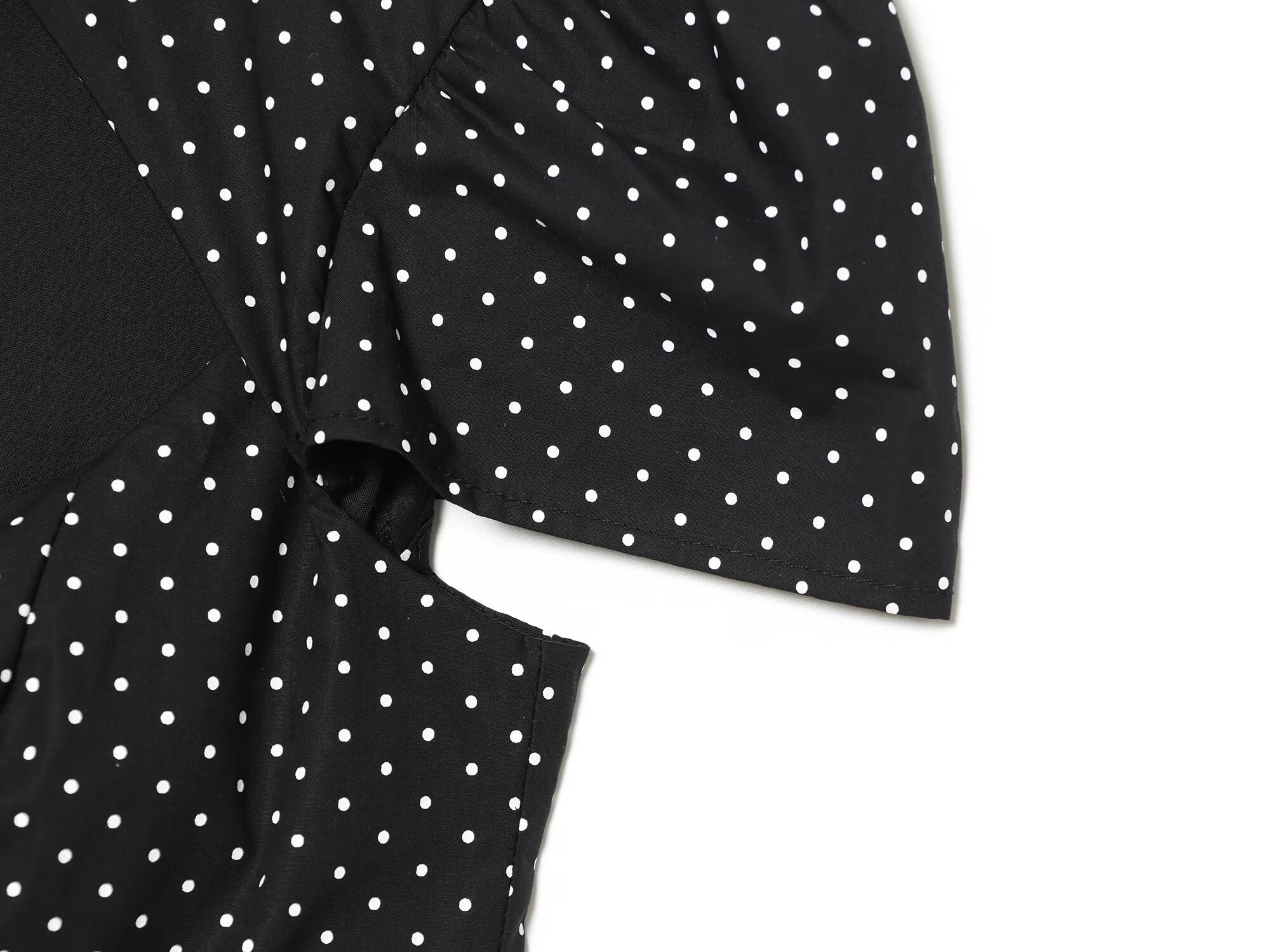Women's bow decoration polka dot poplin shirt