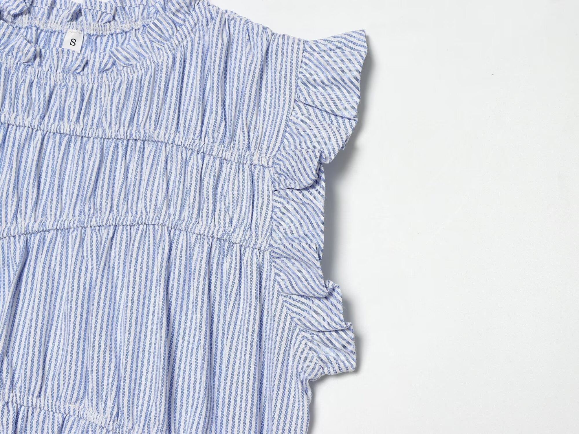 Women's lace up decorative elastic striped top
