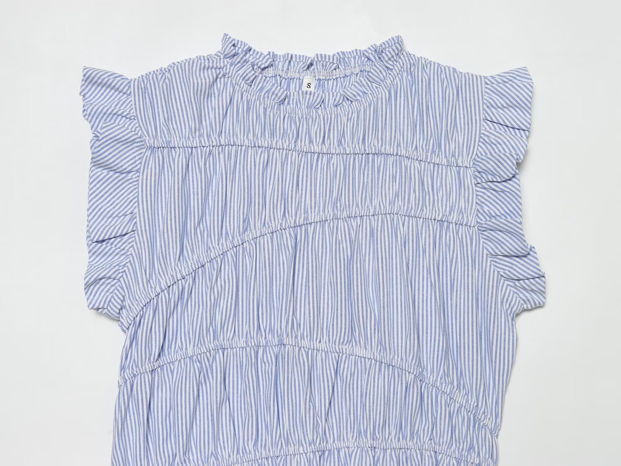 Women's lace up decorative elastic striped top