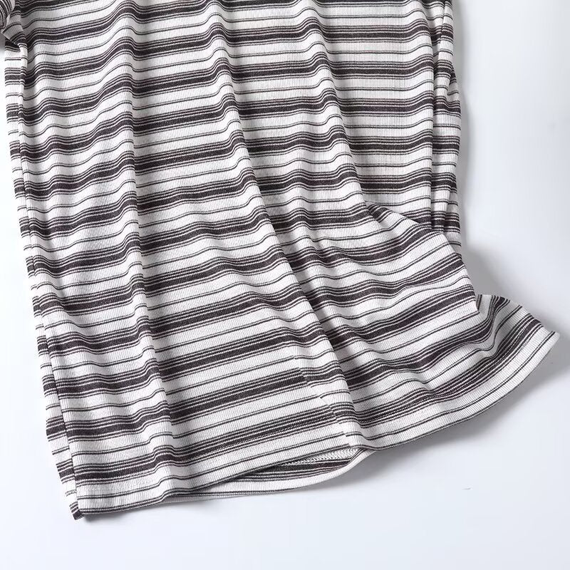 Women's Summer Fashion Short Sleeve O Neck Striped T-shirt
